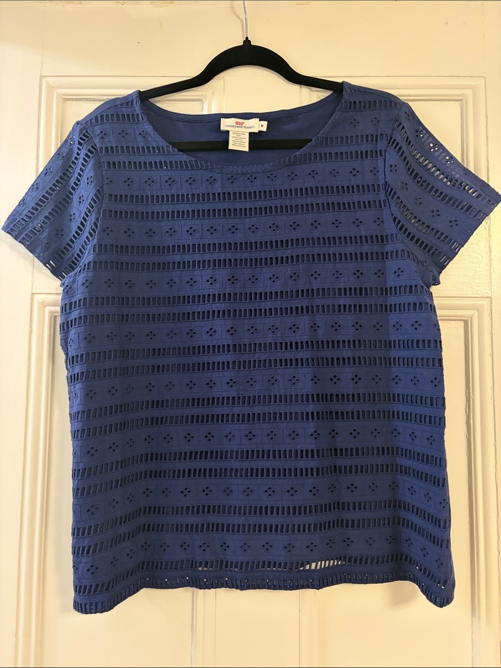 Vineyard Vines Cobalt Eyelet Short-Sleeve Tee